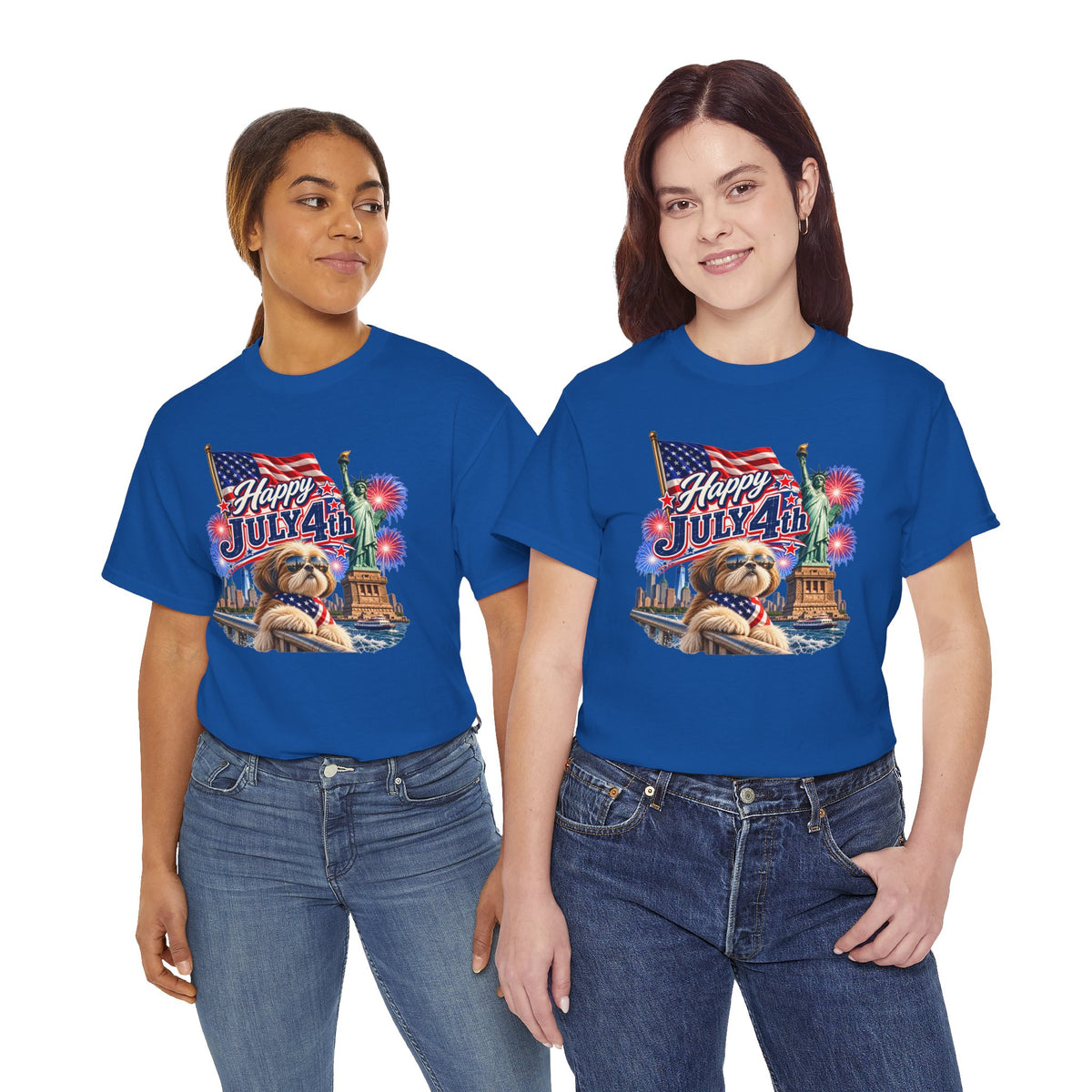 4th of July Dog T-Shirt - Happy July 4th Patriotic Fireworks Tee