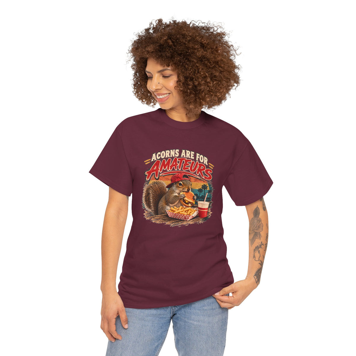 Squirrel T-Shirt "Acorns Are For Amateurs" — Funny Nature Graphic Tee
