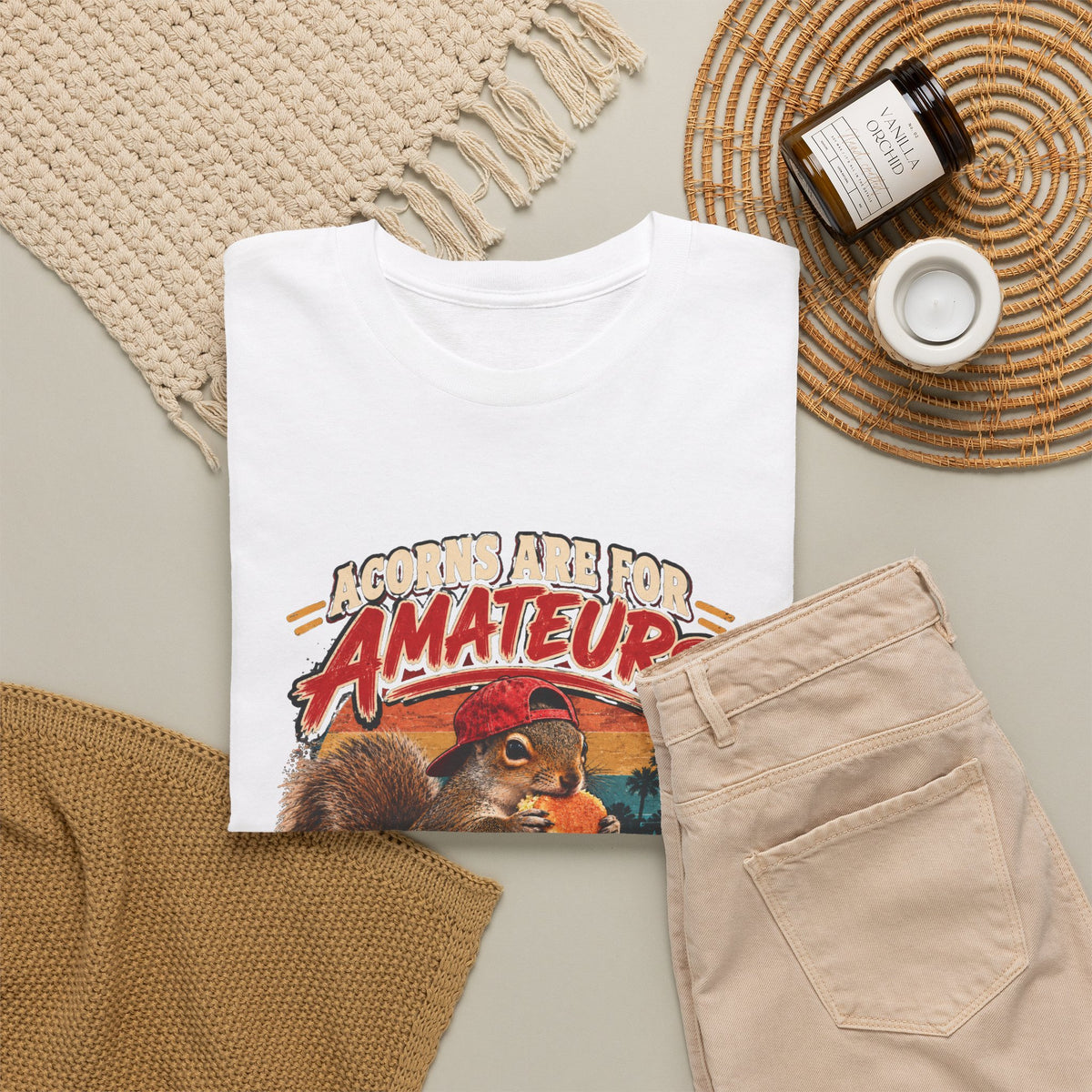 Squirrel T-Shirt "Acorns Are For Amateurs" — Funny Nature Graphic Tee