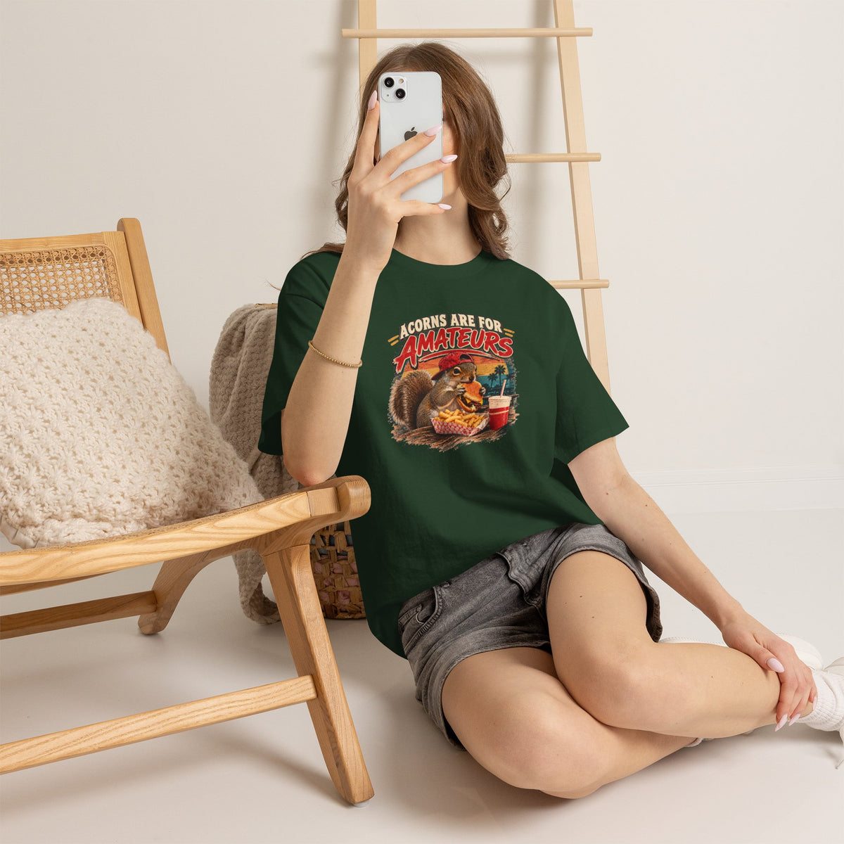 Squirrel T-Shirt "Acorns Are For Amateurs" — Funny Nature Graphic Tee
