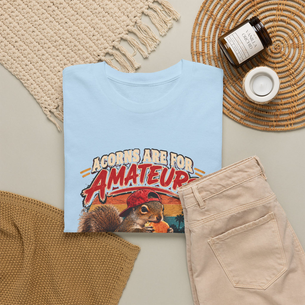Squirrel T-Shirt "Acorns Are For Amateurs" — Funny Nature Graphic Tee