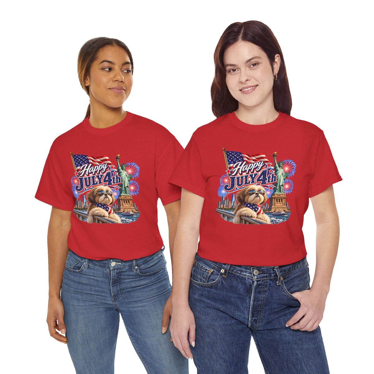 4th of July Dog T-Shirt - Happy July 4th Patriotic Fireworks Tee