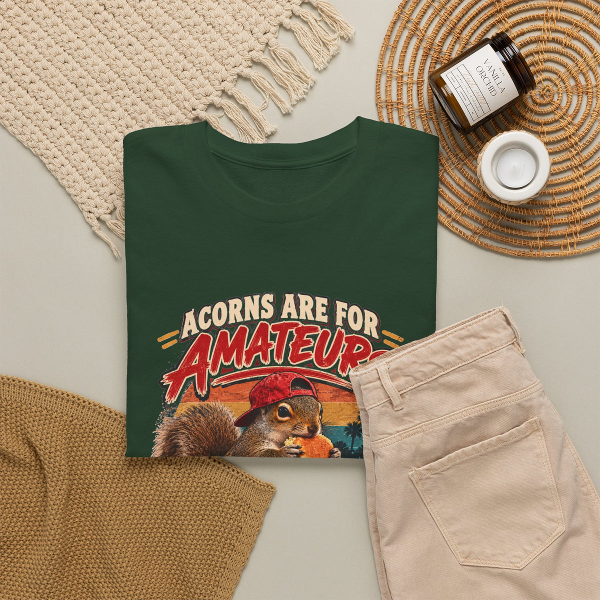 Squirrel T-Shirt "Acorns Are For Amateurs" — Funny Nature Graphic Tee