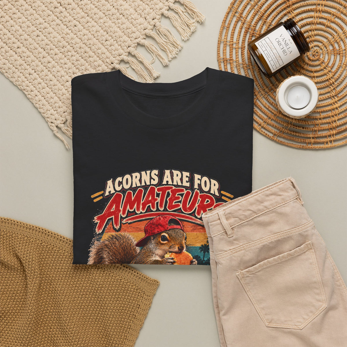 Squirrel T-Shirt "Acorns Are For Amateurs" — Funny Nature Graphic Tee