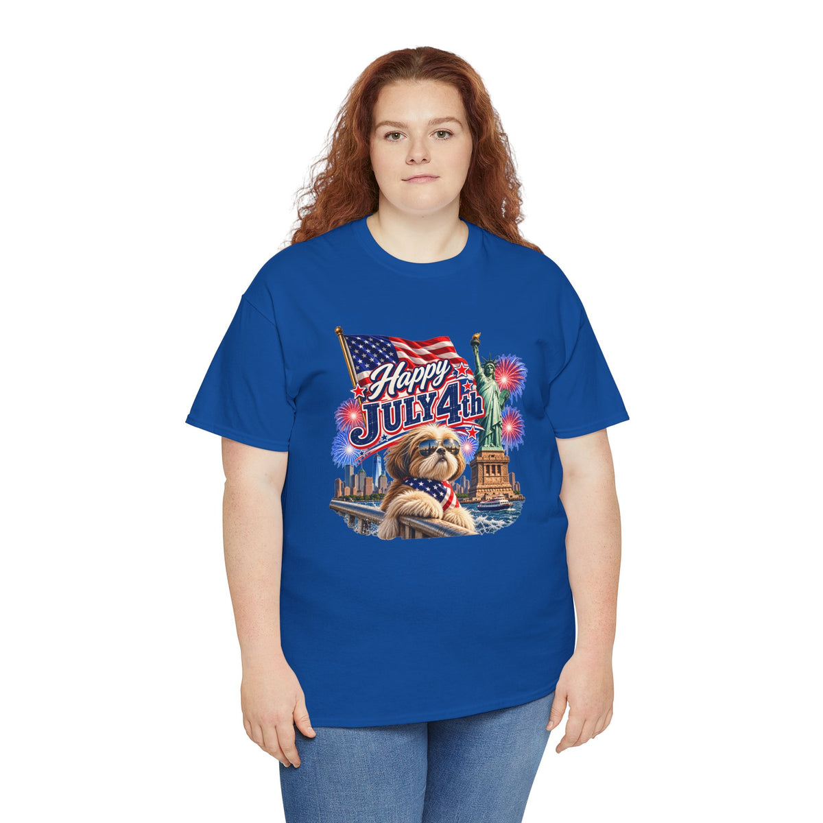 4th of July Dog T-Shirt - Happy July 4th Patriotic Fireworks Tee