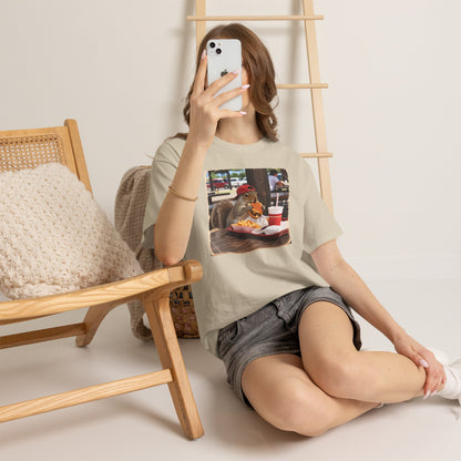 Squirrel Eating Burger T‑Shirt — Funny Animal Photo Tee