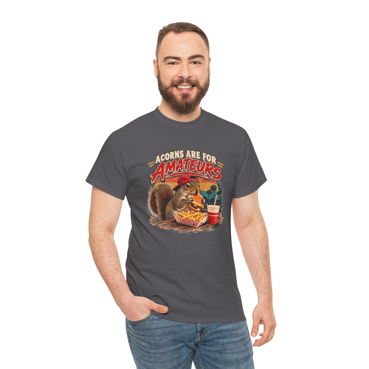 Squirrel T-Shirt "Acorns Are For Amateurs" — Funny Nature Graphic Tee