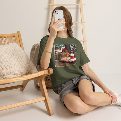 Squirrel Eating Burger T‑Shirt — Funny Animal Photo Tee