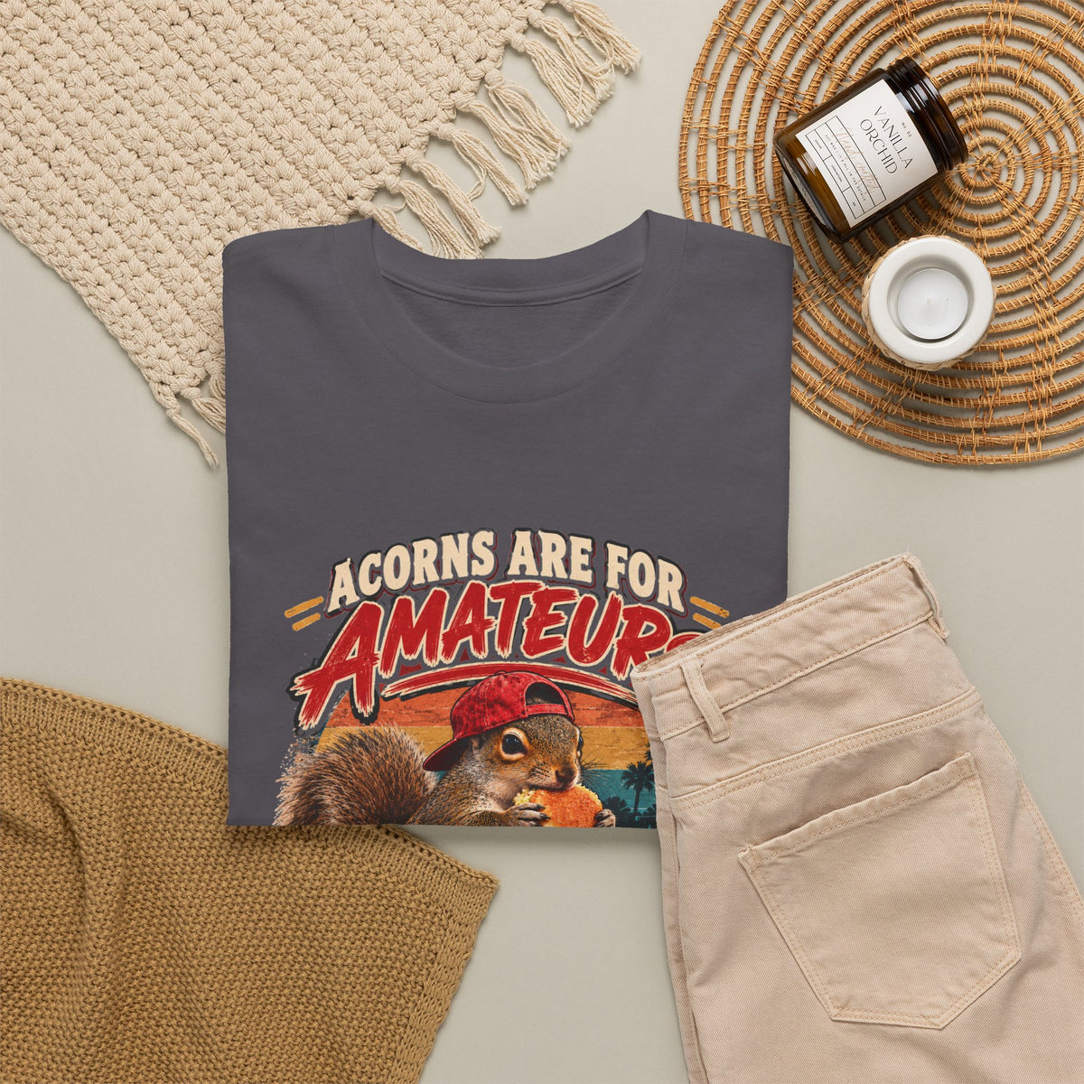Squirrel T-Shirt "Acorns Are For Amateurs" — Funny Nature Graphic Tee