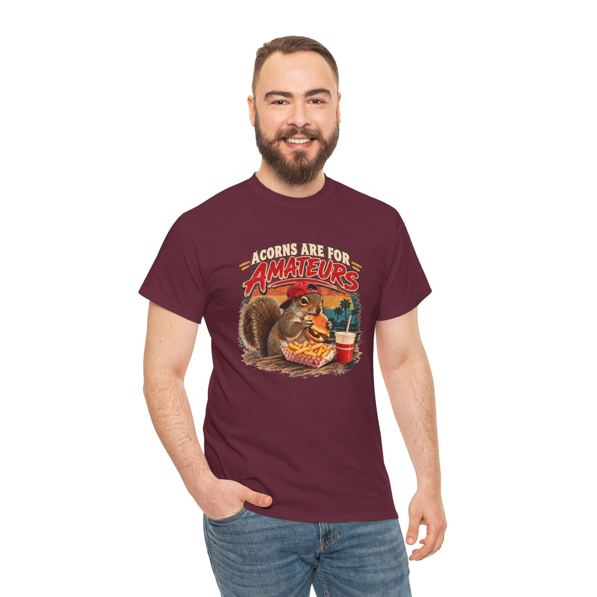 Squirrel T-Shirt "Acorns Are For Amateurs" — Funny Nature Graphic Tee