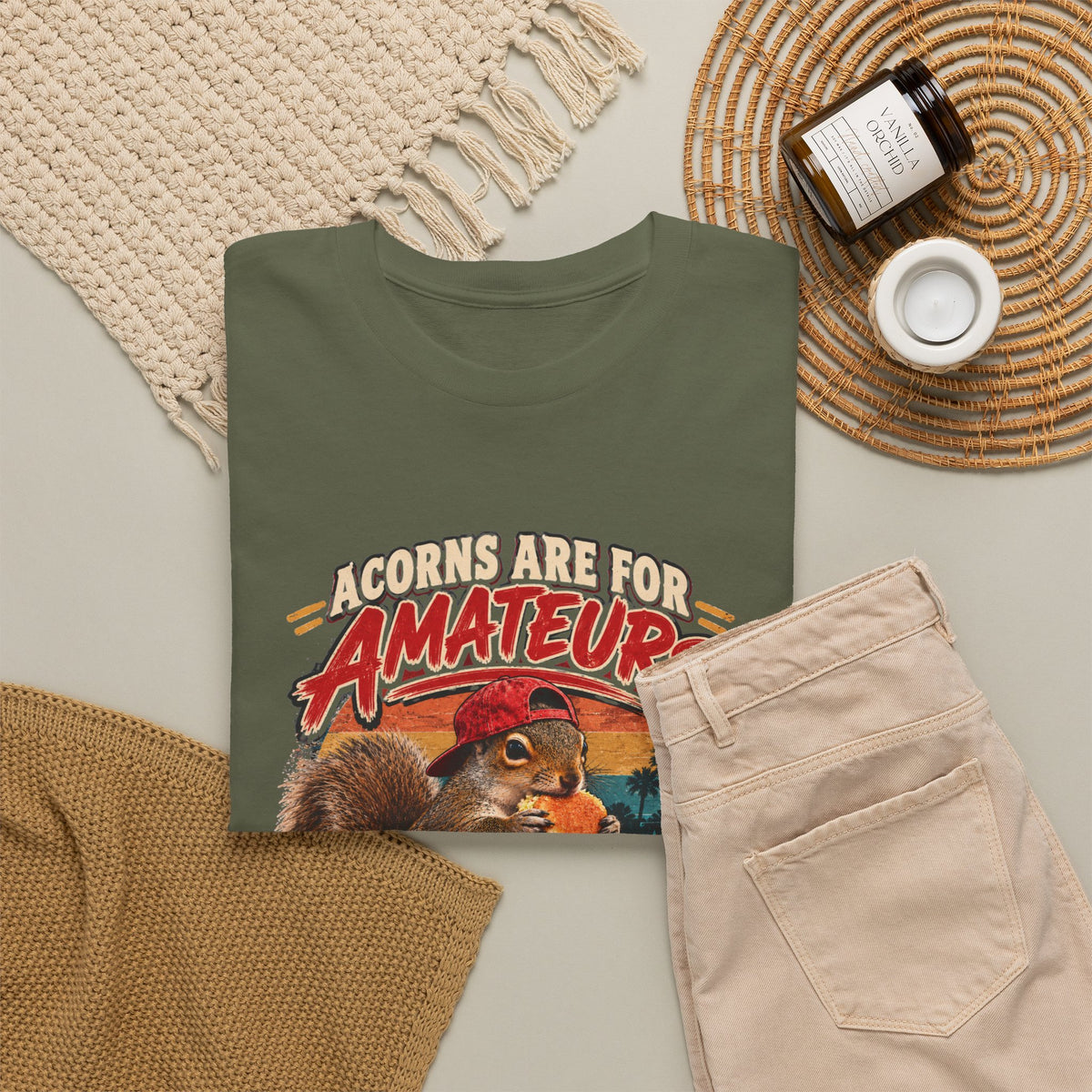Squirrel T-Shirt "Acorns Are For Amateurs" — Funny Nature Graphic Tee