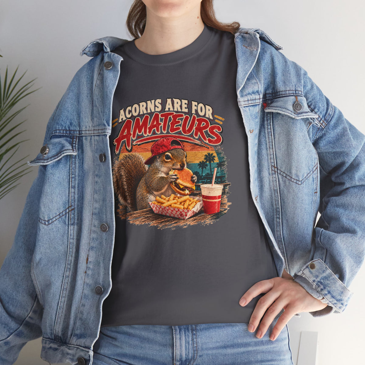 Squirrel T-Shirt "Acorns Are For Amateurs" — Funny Nature Graphic Tee