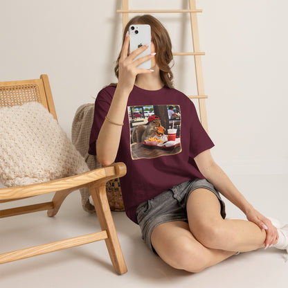 Squirrel Eating Burger T‑Shirt — Funny Animal Photo Tee