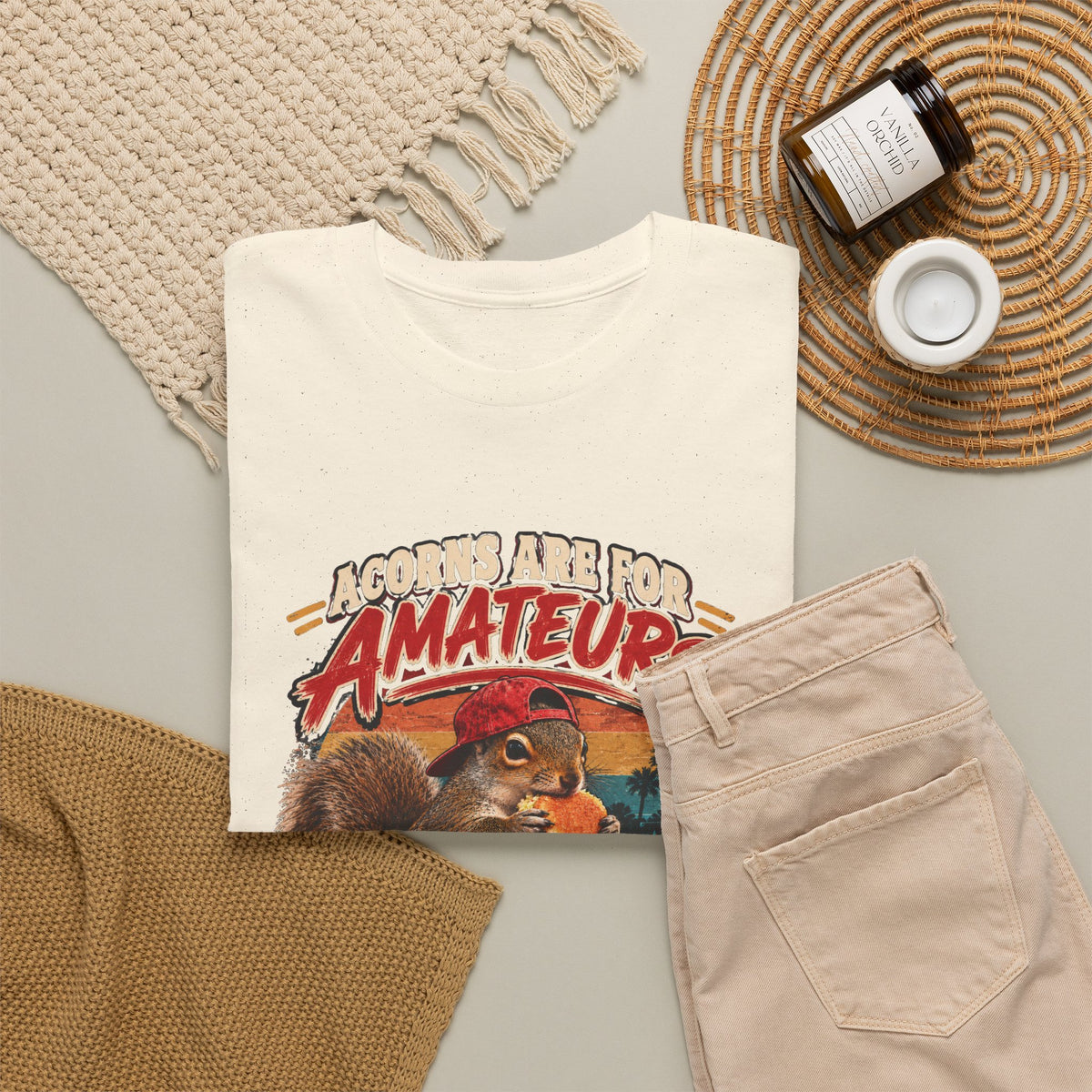 Squirrel T-Shirt "Acorns Are For Amateurs" — Funny Nature Graphic Tee