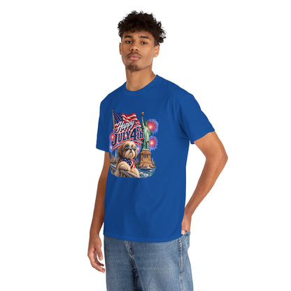 4th of July Dog T-Shirt - Happy July 4th Patriotic Fireworks Tee