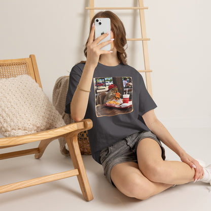 Squirrel Eating Burger T‑Shirt — Funny Animal Photo Tee