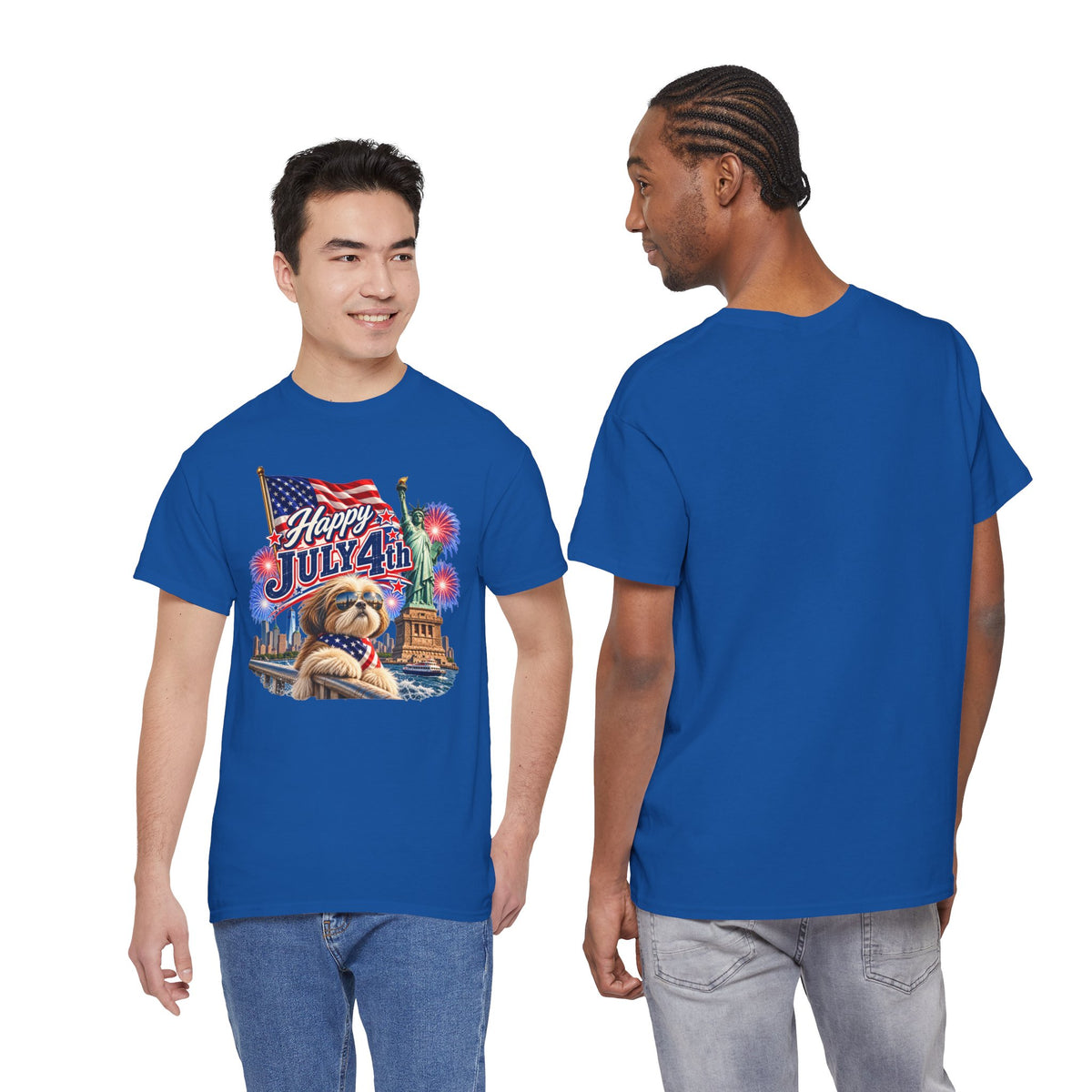 4th of July Dog T-Shirt - Happy July 4th Patriotic Fireworks Tee